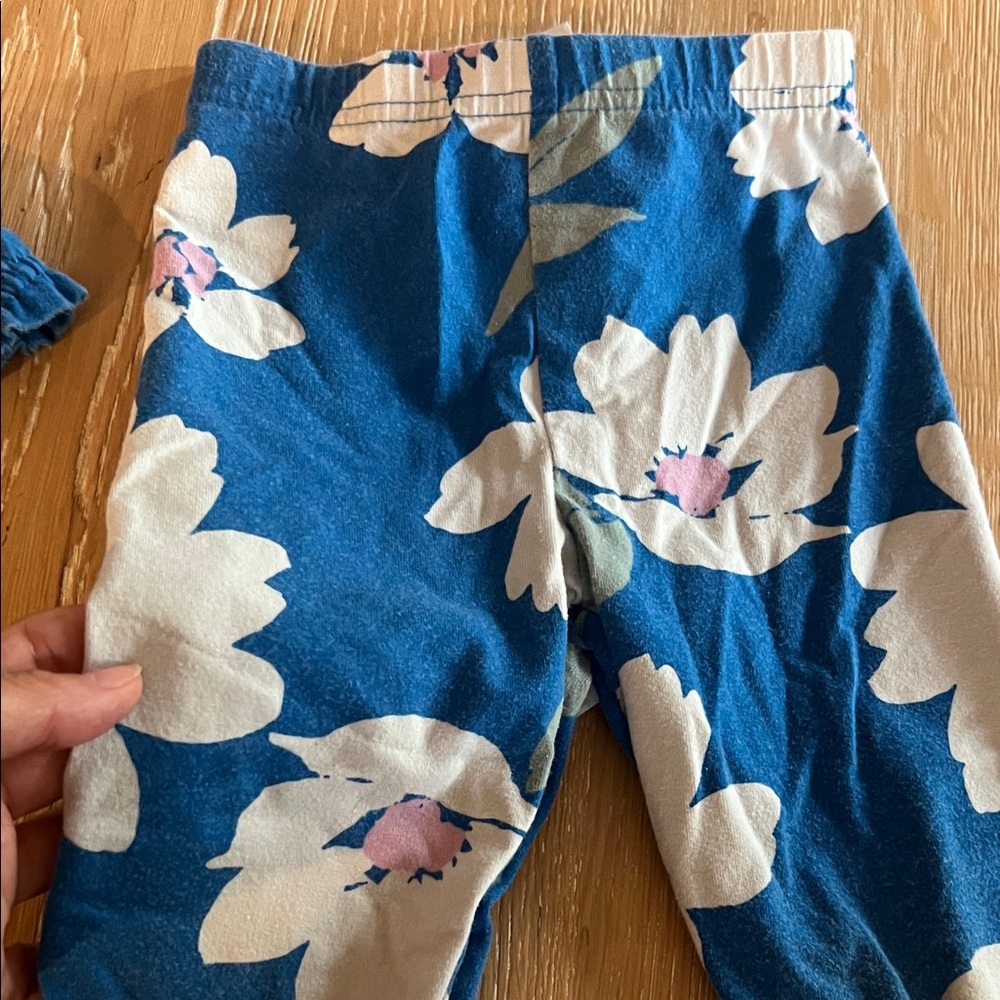 Carter's Blue and White Floral Outfit - Picture 6 of 6